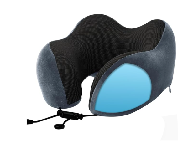 Billebon Cool Gel Infused Memory Foam Travel Neck Pillow